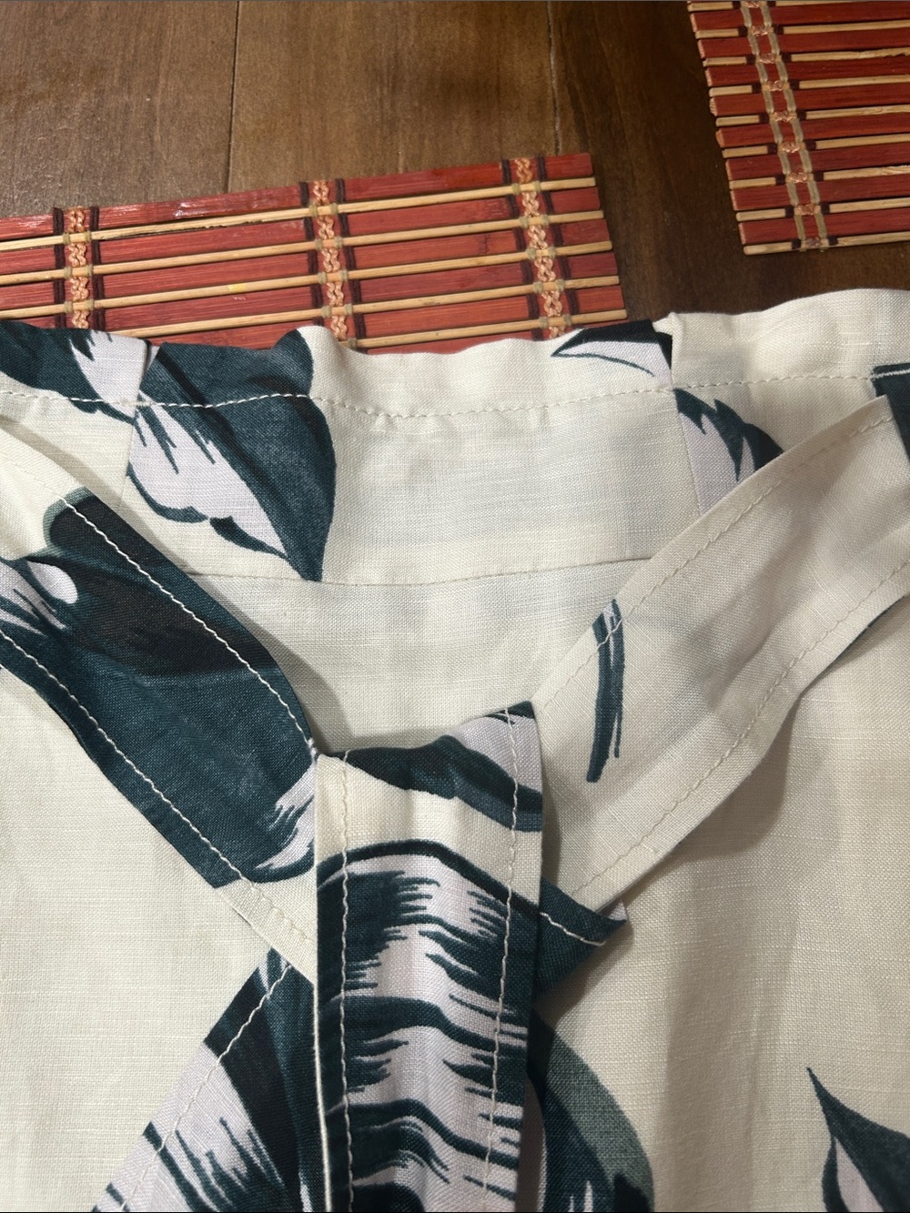 Ann Taylor Cream Midi Skirt with Dark Teal Leaf Print - Picture 2 of 7